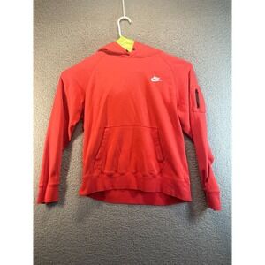 Nike Hoodie Mens L Red Dri Fit Hooded Standard Fit Active Large Missing  Strings